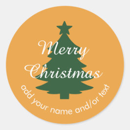 Traditioneel Golden Sinaasappel Custom Kerst stick Ronde Sticker