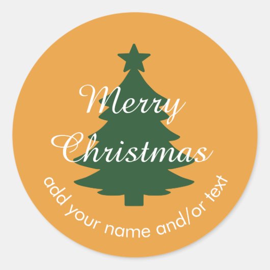 Traditioneel Golden Sinaasappel Custom Kerst stick Ronde Sticker (Voorkant)