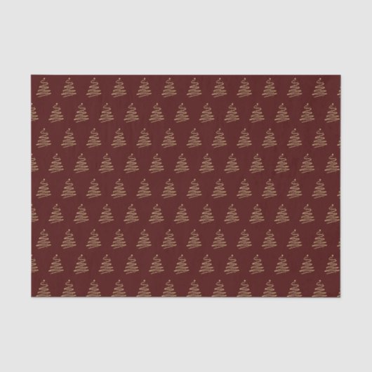Traditioneel goud metallic kerstboom rood tissuepapier (Voorkant)