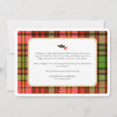 Traditioneel goud rood geplakt foto vrolijk kerstf feestdagenkaart (Achterkant)