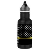 Traditioneel Goud Zwart Wit Polka Dots & Monogram Waterfles (Rechts)