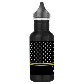 Traditioneel Goud Zwart Wit Polka Dots & Monogram Waterfles (Links)