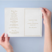 Traditioneel gouden budget katholiek trouwprogramm flyer (Hand)