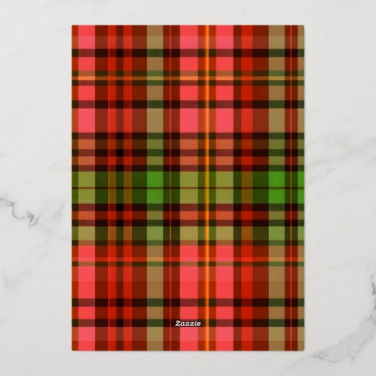 Traditioneel gouden feestelijk gespeeld kerstfeest folie uitnodiging (Achterkant)