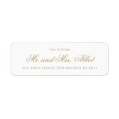 Traditioneel gouden formele bruiloft retour adres etiket (Voorkant)