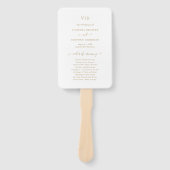 Traditioneel gouden monogram Elegant trouwprogramm Handwaaier (Voorkant)
