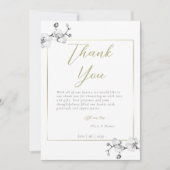 Traditioneel goudkleurig Lijst wit orchidee Vrijge Bedankkaart (Voorkant)