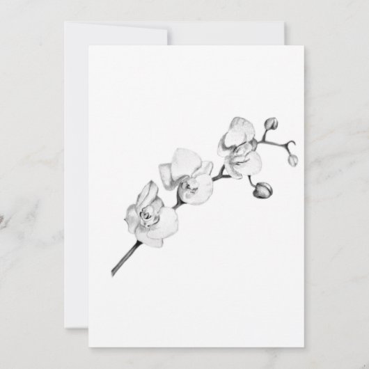 Traditioneel goudkleurig Lijst wit orchidee Vrijge Bedankkaart (Achterkant)