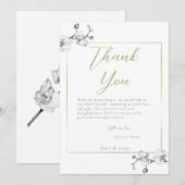 Traditioneel goudkleurig Lijst wit orchidee Vrijge Bedankkaart (Voorkant / Achterkant)