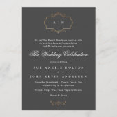 traditioneel goudmonogram bruiloft kaart (Voorkant)