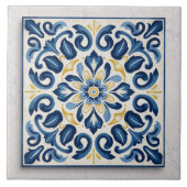 Traditioneel Griekenland Traditioneel Blauw Kunst  Tegeltje (Voorkant)