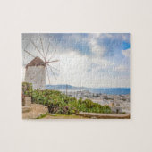 Traditioneel Grieks dorp Windmill Mykonos Griekenl Legpuzzel (Horizontaal)