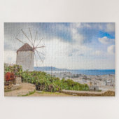 Traditioneel Grieks dorp Windmill Mykonos Griekenl Legpuzzel (Horizontaal)