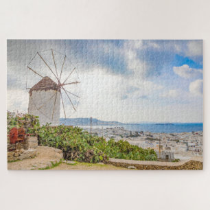 Traditioneel Grieks dorp Windmill Mykonos Griekenl Legpuzzel