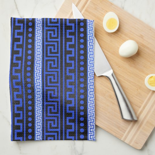 Traditioneel Grieks Meander Patroon Theedoek (Quarter Fold)