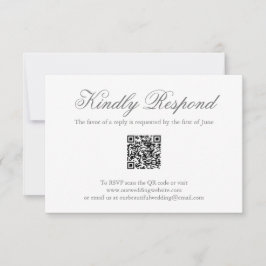 Traditioneel grijs formele QR-code Elegante bruilo RSVP Kaartje