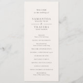 Traditioneel grijze elegante trouwdag programmakaart (Voorkant)