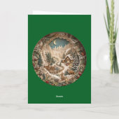 Traditioneel groen 3D-papierknip Kerstmis Kaart (Achterkant)