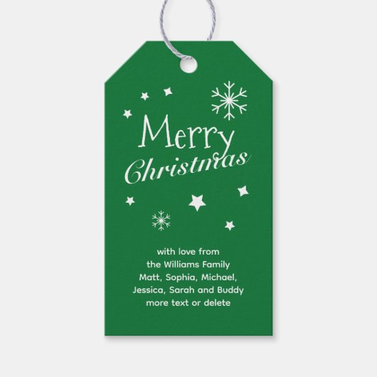 Traditioneel groen - Christmas Gift Tags Cadeaulabel (Voorkant)
