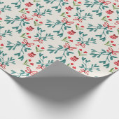 Traditioneel groen en rood Grand Millenial-patroon Cadeaupapier (Hoek)