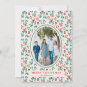 Traditioneel groen en rood Grand Millenial-patroon Kaart (Voorkant)