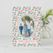 Traditioneel groen en rood Grand Millenial-patroon Kaart (Staand voorkant)