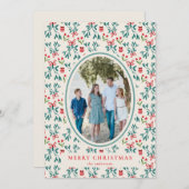 Traditioneel groen en rood Grand Millenial-patroon Kaart (Voorkant / Achterkant)