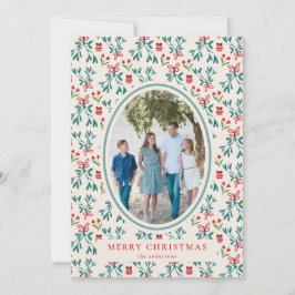 Traditioneel groen en rood Grand Millenial-patroon Kaart