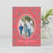 Traditioneel groen en rood Grand Millenial-patroon Kaart (Staand voorkant)