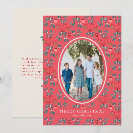 Traditioneel groen en rood Grand Millenial-patroon Kaart (Voorkant / Achterkant)