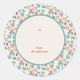 Traditioneel groen en rood Grand Millennium van /  Ronde Sticker