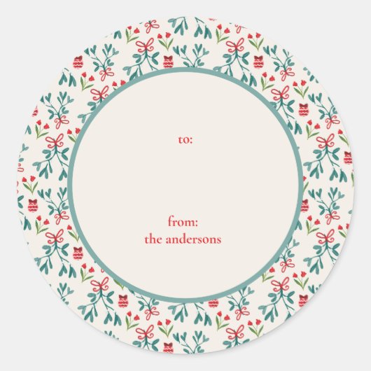 Traditioneel groen en rood Grand Millennium van / Ronde Sticker (Voorkant)