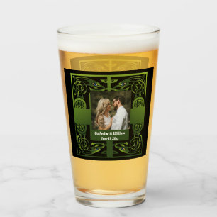 Traditioneel groen Iers Keltisch Ontwerp Glas