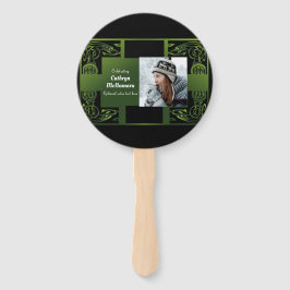 Traditioneel groen Iers Keltisch Ontwerp Handwaaier