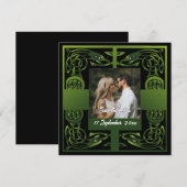 Traditioneel groen Iers Keltisch Ontwerp Kaart (Voorkant / Achterkant)