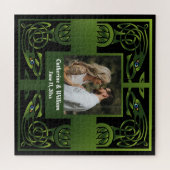 Traditioneel groen Iers Keltisch Ontwerp Legpuzzel (Horizontaal)