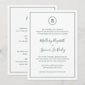 Traditioneel groen in één bruiloft kaart (Voorkant / Achterkant)