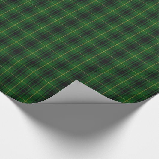Traditioneel groen MacArthur Tartan-verlooppapier Cadeaupapier (Hoek)
