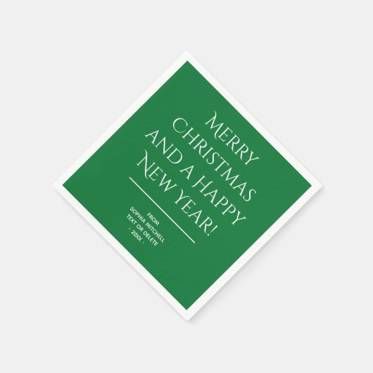 Traditioneel groen - Merry Christmas servetten (Hoek)