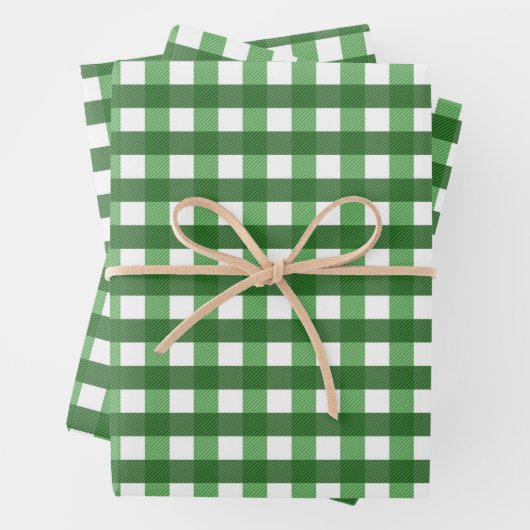 Traditioneel groen wit Gingham vlakraster Inpakpapier Vel (In situ)