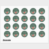 Traditioneel groene Kerstmis-envelopzegel Ronde Sticker (Vel)