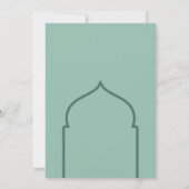 Traditioneel groene moskeeboog Iftar-diner Kaart (Achterkant)