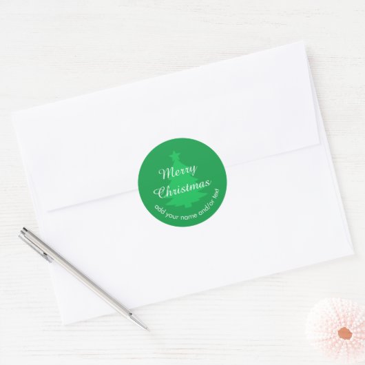 Traditioneel Heldergroen Aangepast Kerst sticker (Envelop)