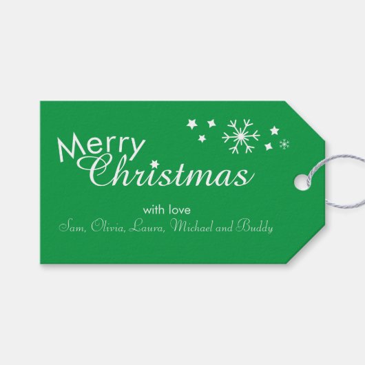 Traditioneel - Heldergroene Gift Labels Cadeaulabel (Voorkant (Horizontaal))