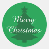 Traditioneel - Heldergroene Merry Christmas Sticke Ronde Sticker (Voorkant)