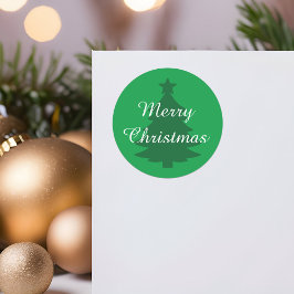 Traditioneel - Heldergroene Merry Christmas Sticke Ronde Sticker