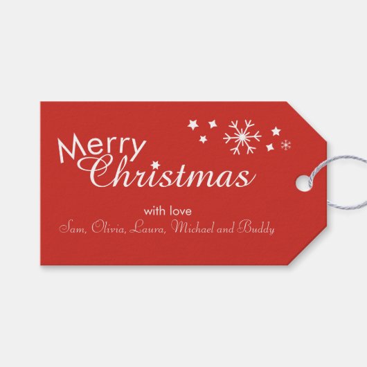 Traditioneel - Helderrood -  cadeau Labels Cadeaulabel (Voorkant (Horizontaal))