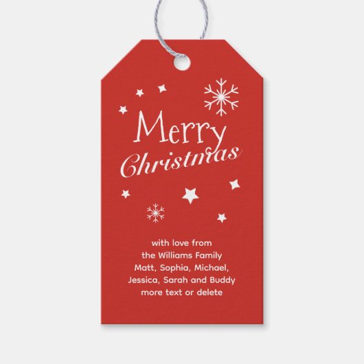 Traditioneel - Helderrood - Christmas Gift Tags Cadeaulabel (Voorkant)