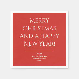 Traditioneel - Helderrood - Merry Christmas Napkin Servet