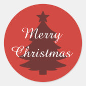 Traditioneel - Helderrood - Merry Christmas Sticke Ronde Sticker (Voorkant)